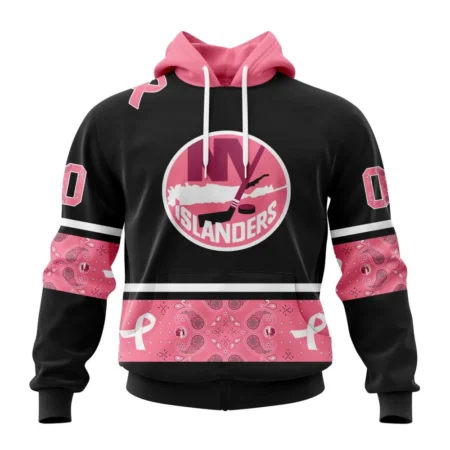 NHL New York Islanders, Specialized Design In Classic Style With Paisley, In October We Wear Pink Breast Cancer,QTNHL080524A3589