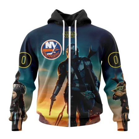 NHL Personalized Name And Number, New York Islanders Special Star Wars The Mandalorian Design,QTNHL Personalized Name And Number,080524B701