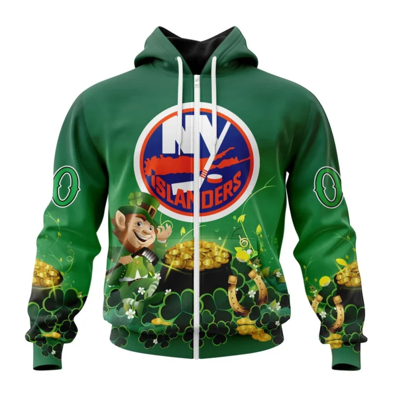 NHL Personalized Name And Number, New York Islanders Special Design For St. Patrick' Day,QTNHL Personalized Name And Number,080524B898