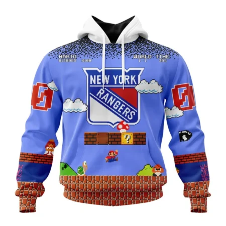 NHL New York Rangers Special Kits With Super Mario Game Design,QTNHL080524A126