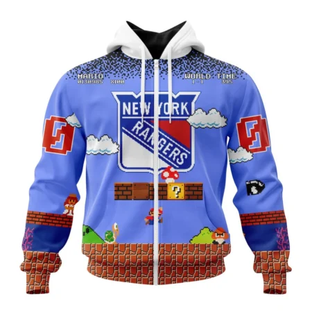 NHL Personalized Name And Number, New York Rangers Special Kits With Super Mario Game Design,QTNHL Personalized Name And Number,080524B126