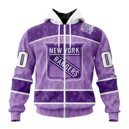 NHL Personalized Name And Number, New York Rangers New Lavender Hockey Fight Cancer,QTNHL Personalized Name And Number,080524B1481