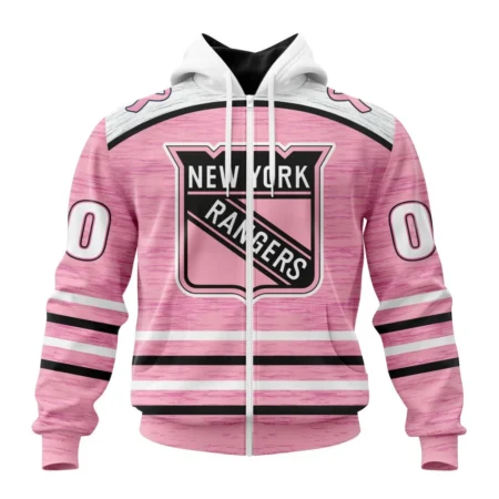 NHL Personalized Name And Number, New York Rangers Special Pink Fight Breast Cancer Design,QTNHL Personalized Name And Number,080524B1741