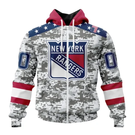 NHL Personalized Name And Number, New York Rangers Special Camo Design For Veterans Day,QTNHL Personalized Name And Number,080524B1801