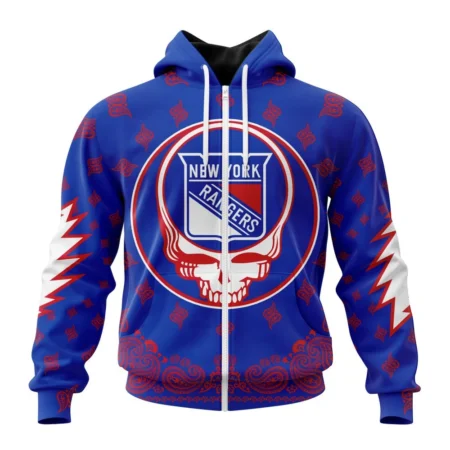 NHL Personalized Name And Number, New York Rangers Special Grateful Dead Design,QTNHL Personalized Name And Number,080524B1909