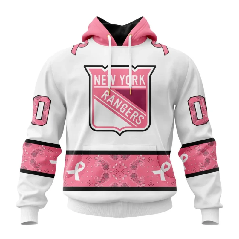 NHL New York Rangers In Classic Style With Paisley, In October We Wear Pink Breast Cancer,QTNHL080524A220