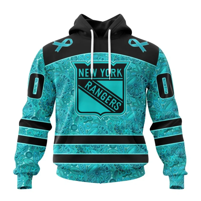 NHL New York Rangers Special Design Fight Ovarian Cancer,QTNHL080524A2415