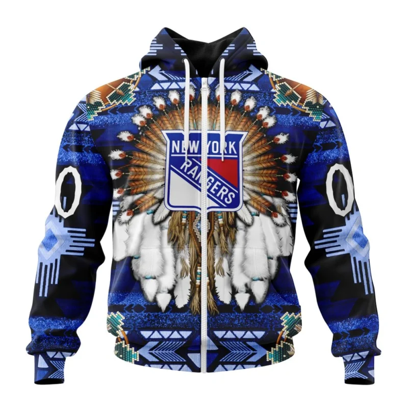 NHL Personalized Name And Number, New York Rangers Special Native Costume Design,QTNHL Personalized Name And Number,080524B2681