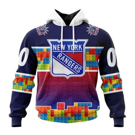 NHL New York Rangers Special Autism Awareness Design ,QTNHL080524A270