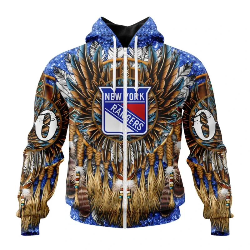 NHL Personalized Name And Number, New York Rangers Special Native Costume Design,QTNHL Personalized Name And Number,080524B2735