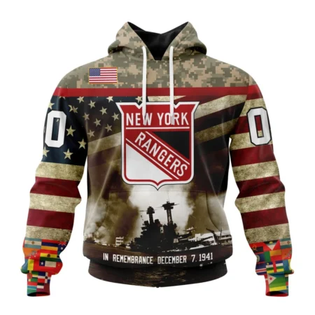 NHL New York Rangers, Specialized Unisex Kits Remember Pearl Harbor,QTNHL080524A332