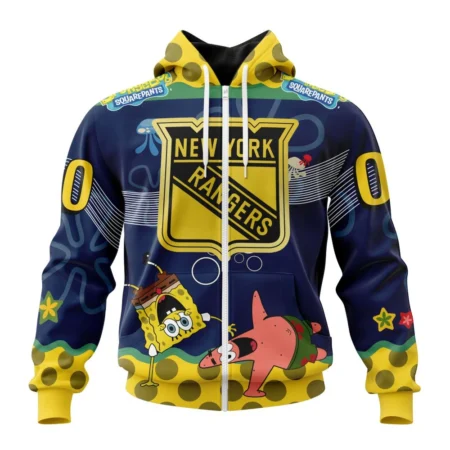 NHL New York Rangers, Specialized Jersey With Spongebob,QTNHL 080524B3321