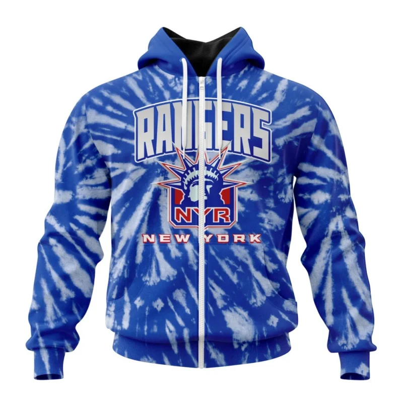 NHL Personalized Name And Number, New York Rangers Special Retro Vintage Tie Dye,QTNHL Personalized Name And Number,080524B336