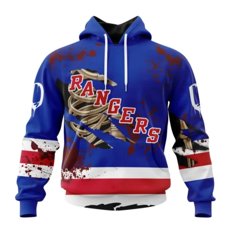 NHL New York Rangers, Specialized Design Jersey With Your Ribs For Halloween,QTNHL080524A3502