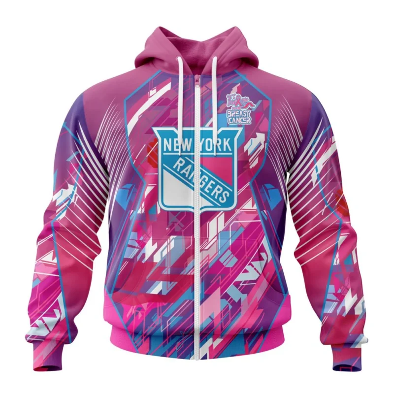 NHL New York Rangers, Specialized Design I Pink I Can, Fearless Again Breast Cancer,QTNHL 080524B3562