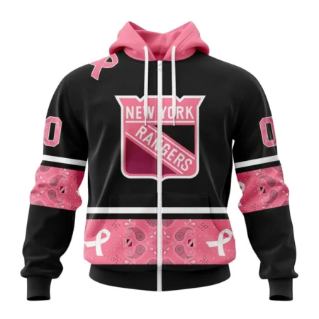 NHL New York Rangers, Specialized Design In Classic Style With Paisley, In October We Wear Pink Breast Cancer,QTNHL 080524B3588