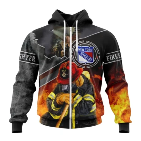 NHL New York Rangers, Specialized Kits To Honor Firefighter In Patriot Day We Will Never Forget,QTNHL 080524B3725