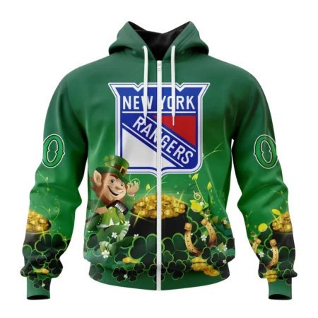 NHL Personalized Name And Number, New York Rangers Special Design For St. Patrick' Day,QTNHL Personalized Name And Number,080524B897