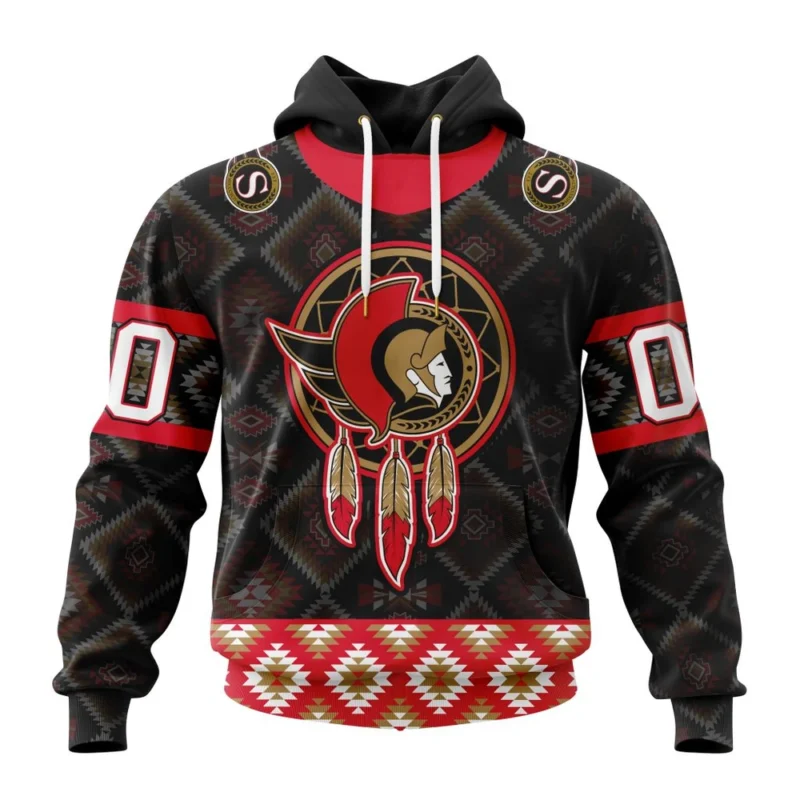 NHL Ottawa Senators Special Design With Native Pattern,QTNHL080524A1362