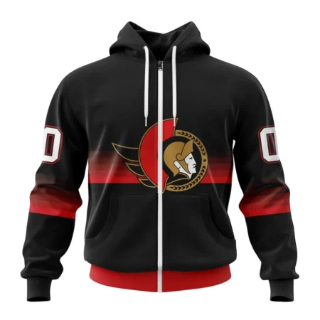 NHL Personalized Name And Number, Ottawa Senators Special Black And Gradient Design,QTNHL Personalized Name And Number,080524B1404