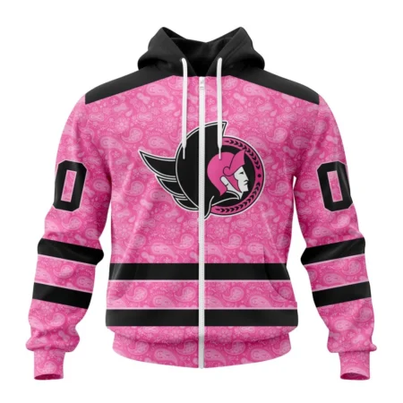 NHL Personalized Name And Number, Ottawa Senators Special Pink Fight Breast Cancer,QTNHL Personalized Name And Number,080524B1636