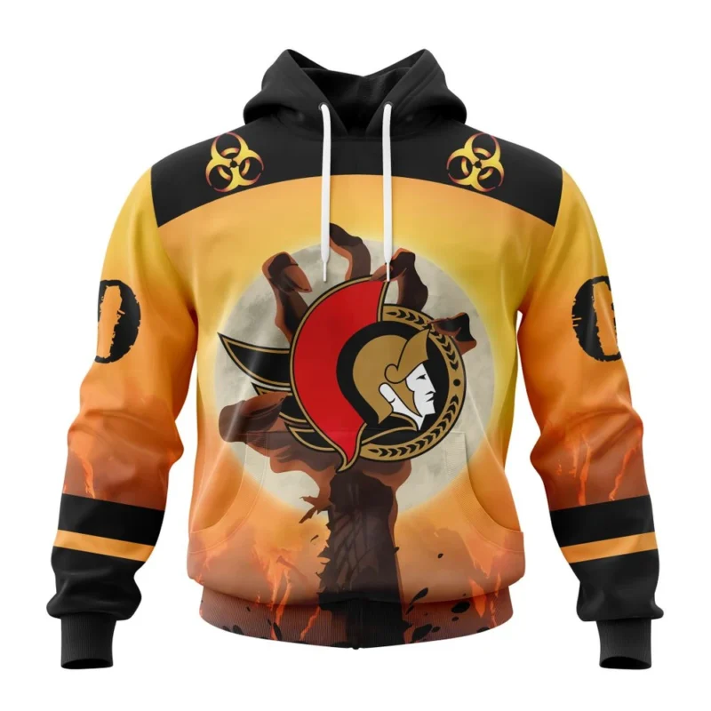 NHL Ottawa Senators Special Zombie Design For Halloween,QTNHL080524A1934