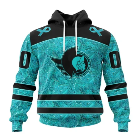 NHL Ottawa Senators Special Design Fight Ovarian Cancer,QTNHL080524A2414