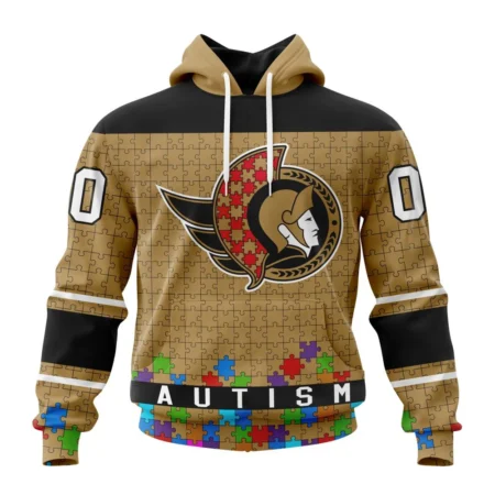 NHL Ottawa Senators, Specialized Unisex Kits Hockey Fights Against Autism,QTNHL080524A2654