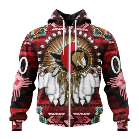 NHL Personalized Name And Number, Ottawa Senators Special Native Costume Design,QTNHL Personalized Name And Number,080524B2680