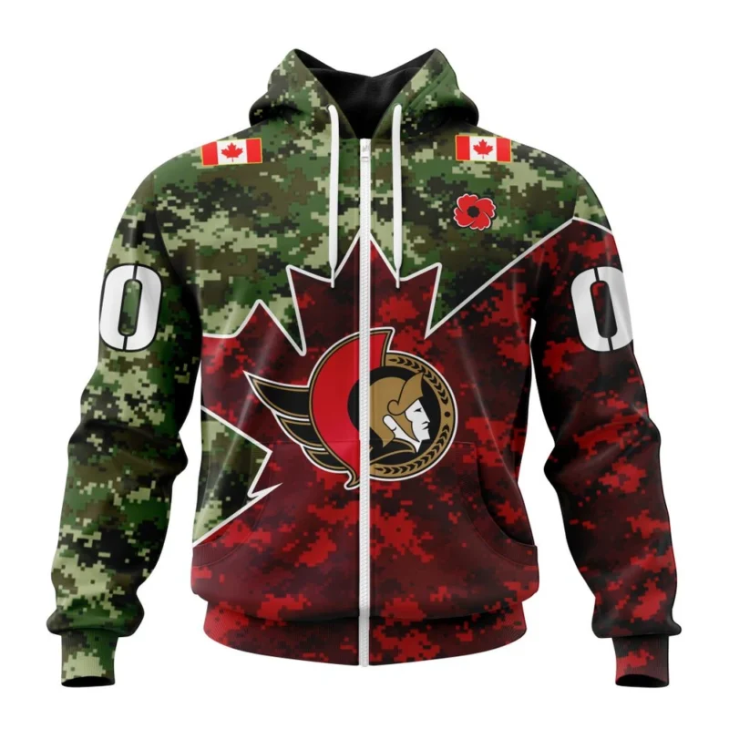 NHL Personalized Name And Number, Ottawa Senators Special Design For Remembrance Day,QTNHL Personalized Name And Number,080524B2756