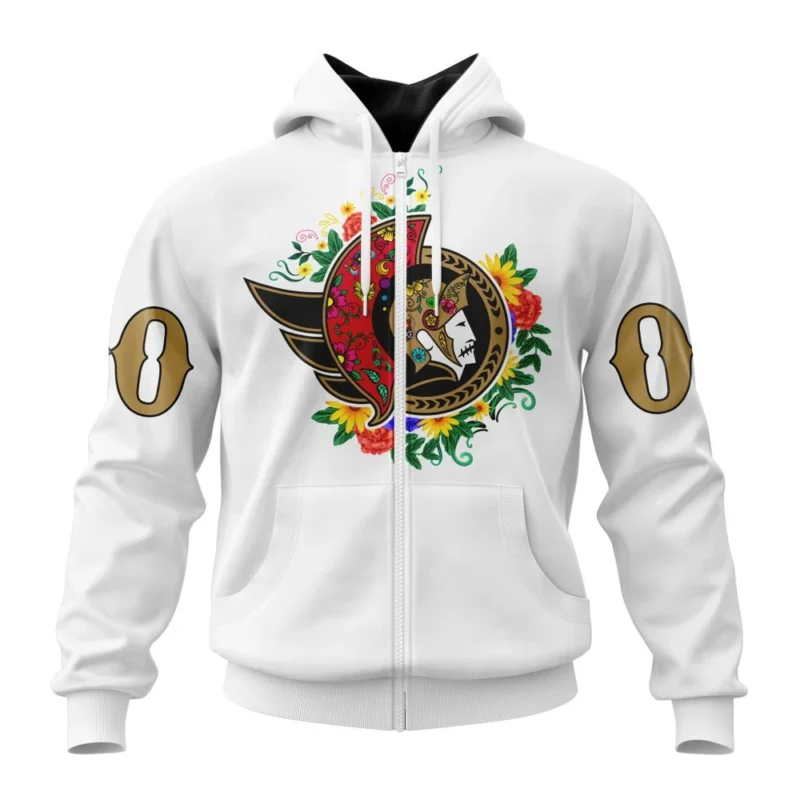 NHL Ottawa Senators, Specialized Unisex Kits Dia De Muertos,QTNHL 080524B2854