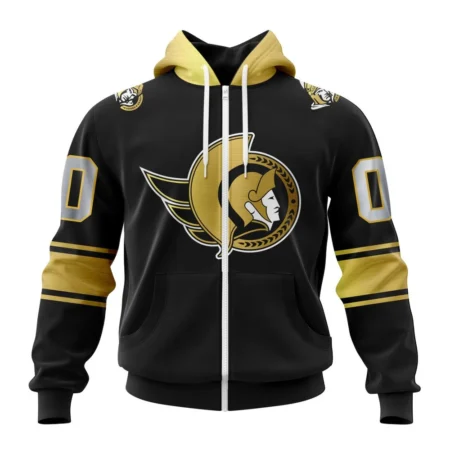 NHL Personalized Name And Number, Ottawa Senators Special Black And Gold Design,QTNHL Personalized Name And Number,080524B766