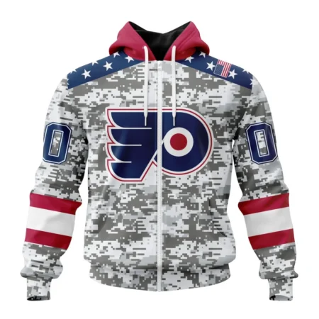 NHL Personalized Name And Number, Philadelphia Flyers Special Camo Design For Veterans Day,QTNHL Personalized Name And Number,080524B1800