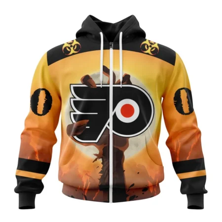 NHL Personalized Name And Number, Philadelphia Flyers Special Zombie Design For Halloween,QTNHL Personalized Name And Number,080524B1933