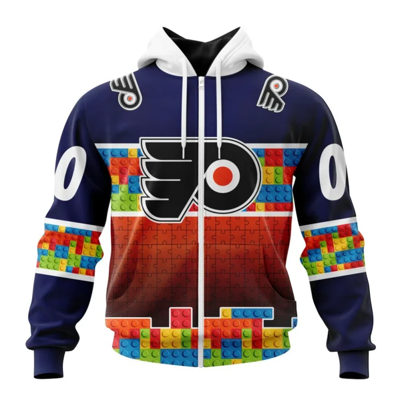 NHL Personalized Name And Number, Philadelphia Flyers Special Autism Awareness Design ,QTNHL Personalized Name And Number,080524B2233