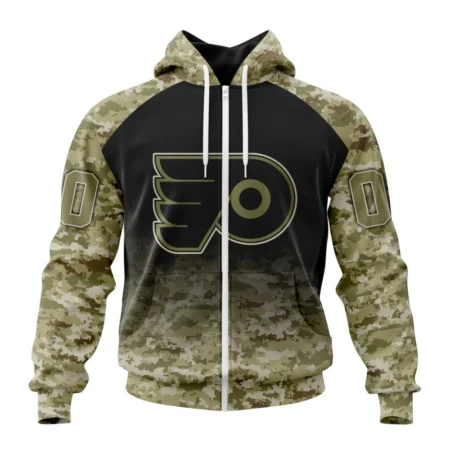 NHL Personalized Name And Number, Philadelphia Flyers Special Camo Design For Veterans Day,QTNHL Personalized Name And Number,080524B224