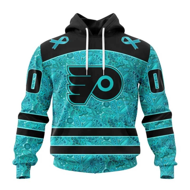 NHL Philadelphia Flyers Special Design Fight Ovarian Cancer,QTNHL080524A2413