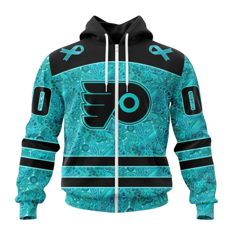 NHL Personalized Name And Number, Philadelphia Flyers Special Design Fight Ovarian Cancer,QTNHL Personalized Name And Number,080524B2413