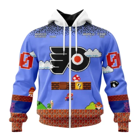 NHL Personalized Name And Number, Philadelphia Flyers Special Kits With Super Mario Game Design,QTNHL Personalized Name And Number,080524B2443