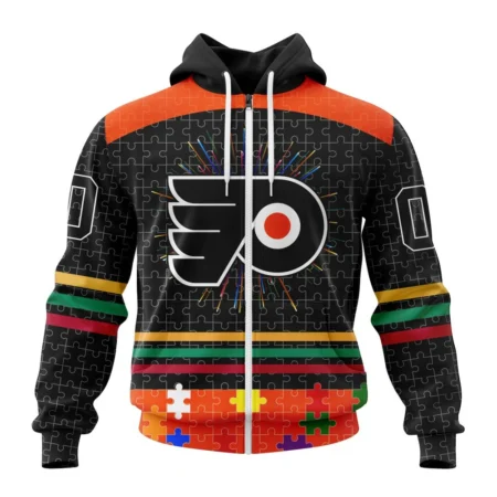 NHL Personalized Name And Number, Philadelphia Flyers, Specialized Fearless Aganst Autism ,QTNHL Personalized Name And Number,080524B2516