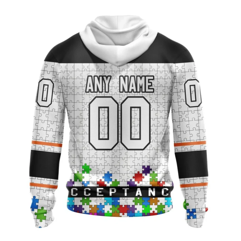 NHL Personalized Name And Number, Philadelphia Flyers, Specialized Unisex Kits Hockey Fights Against Autism,QTNHL Personalized Name And Number,080524B2653