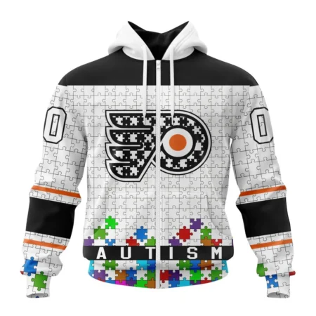 NHL Personalized Name And Number, Philadelphia Flyers, Specialized Unisex Kits Hockey Fights Against Autism,QTNHL Personalized Name And Number,080524B2653