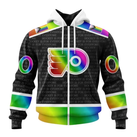 NHL Personalized Name And Number, Philadelphia Flyers Special Pride Design Hockey Is For Everyone,QTNHL Personalized Name And Number,080524B2705