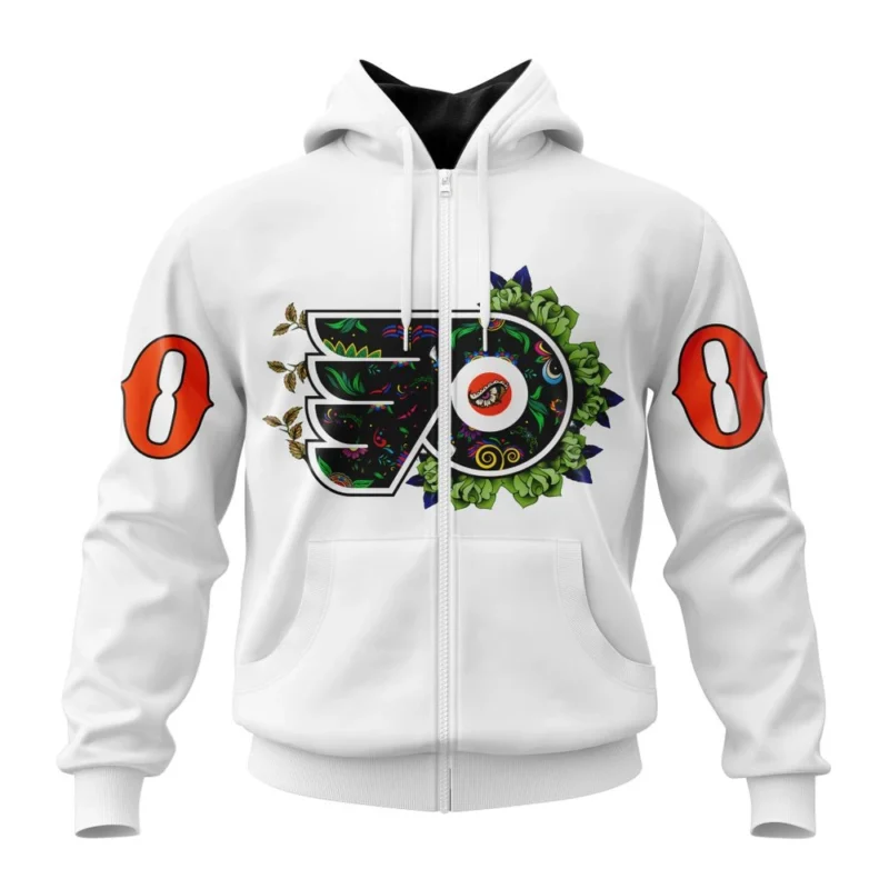 NHL Philadelphia Flyers, Specialized Unisex Kits Dia De Muertos,QTNHL 080524B2853