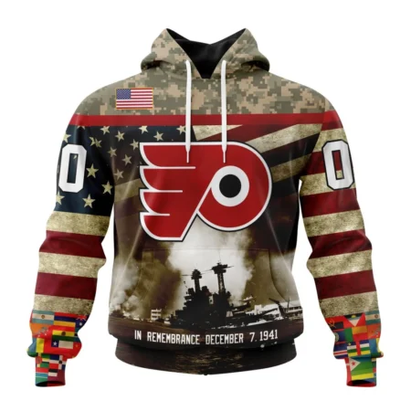 NHL Philadelphia Flyers, Specialized Unisex Kits Remember Pearl Harbor,QTNHL080524A2980