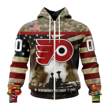 NHL Philadelphia Flyers, Specialized Unisex Kits Remember Pearl Harbor,QTNHL 080524B2980