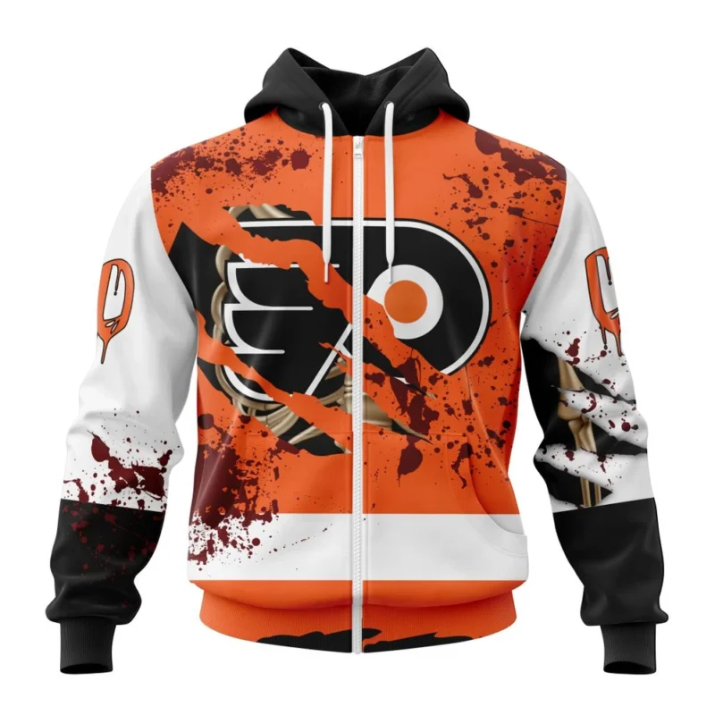 NHL Philadelphia Flyers, Specialized Design Jersey With Your Ribs For Halloween,QTNHL 080524B3500