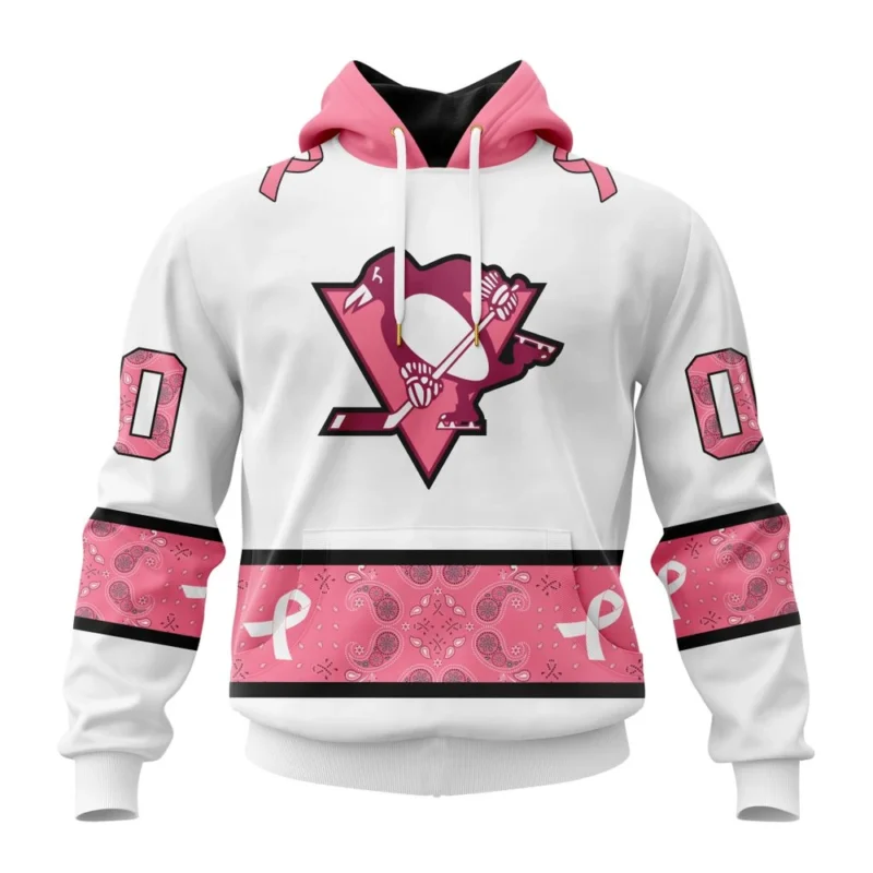 NHL Pittsburgh Penguins In Classic Style With Paisley, In October We Wear Pink Breast Cancer,QTNHL080524A1665