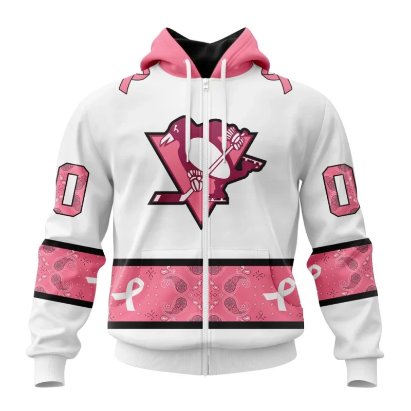 NHL Personalized Name And Number, Pittsburgh Penguins In Classic Style With Paisley, In October We Wear Pink Breast Cancer,QTNHL Personalized Name And Number,080524B1665