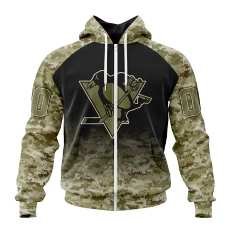 NHL Personalized Name And Number, Pittsburgh Penguins Special Camo Design For Veterans Day,QTNHL Personalized Name And Number,080524B1772